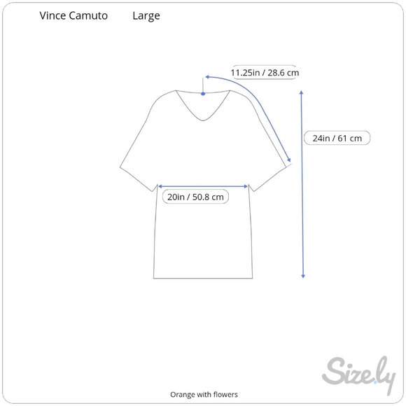 Vince Camuto Orange Rio Gardens V-neck Button Down Peplum Blouse Large - Picture 9 of 9